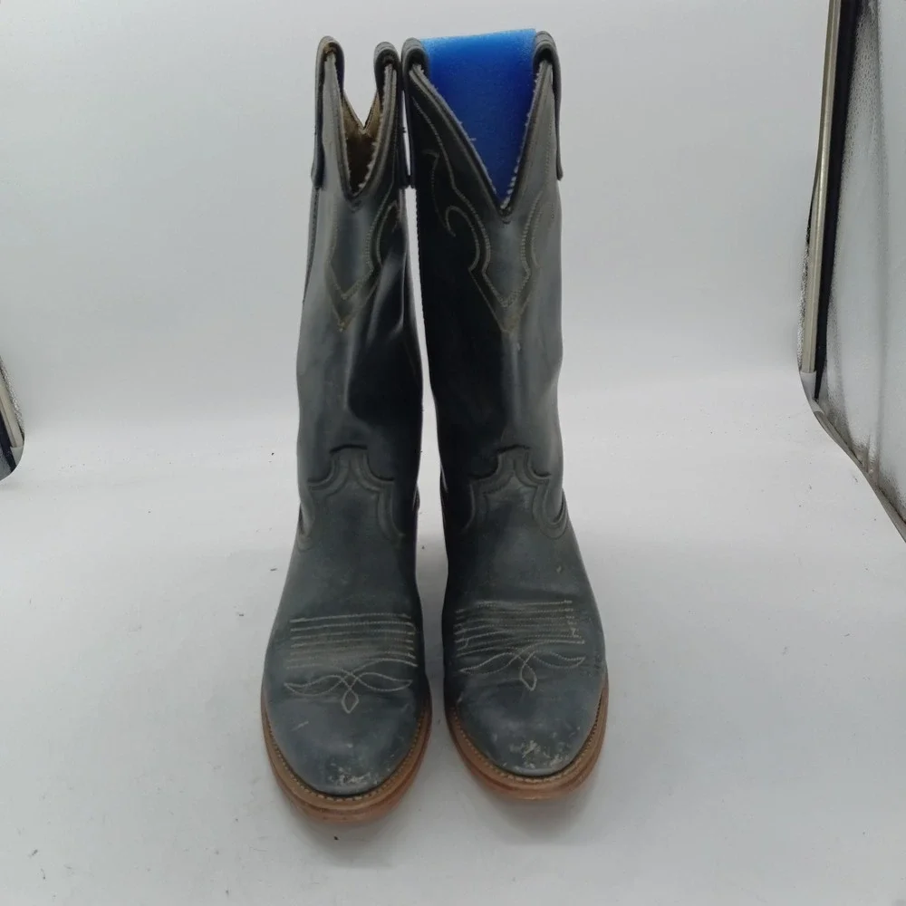 Dingo Womens Gray Leather Western Cowboy Boots 52001 Size 8 D s5